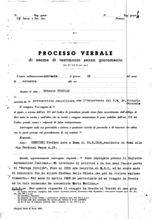 18 novembre 1970  Cudillo interroga Stefano Serpieri COMP