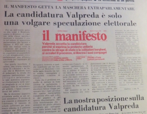 1972 03 18 Umanità Nova – La candidatura Valpreda è solo una volgare speculazione elettorale